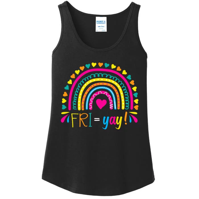 Friyay Happy Friday Lovers Fun Teacher Tgif Friyay School Ladies Essential Tank