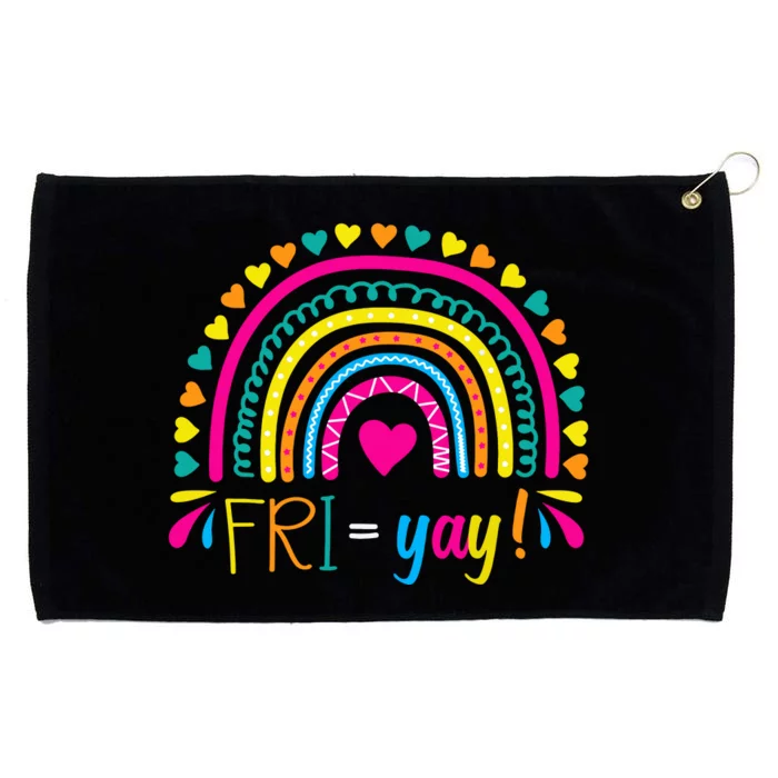 Friyay Happy Friday Lovers Fun Teacher Tgif Friyay School Grommeted Golf Towel