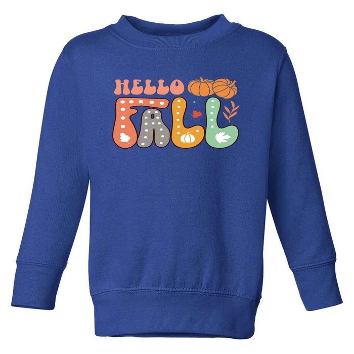 Funny Hello Fall For Thanksgiving Halloween Idea Great Gift Toddler Sweatshirt