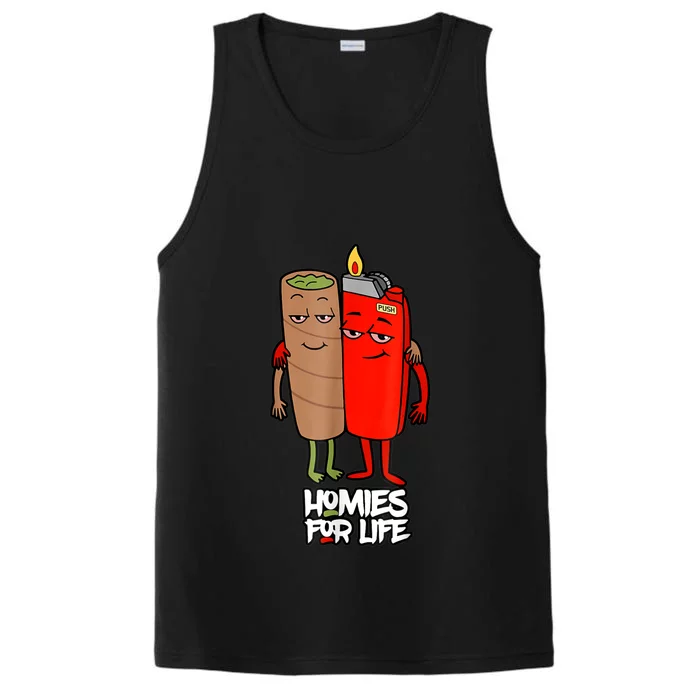 Funny Homies For Life Weed Performance Tank