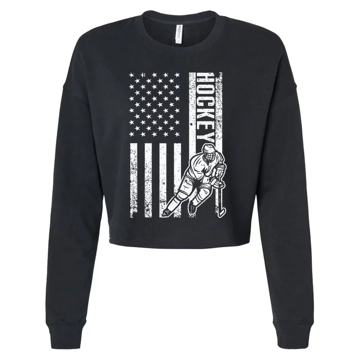 Funny Hockey Cropped Pullover Crew