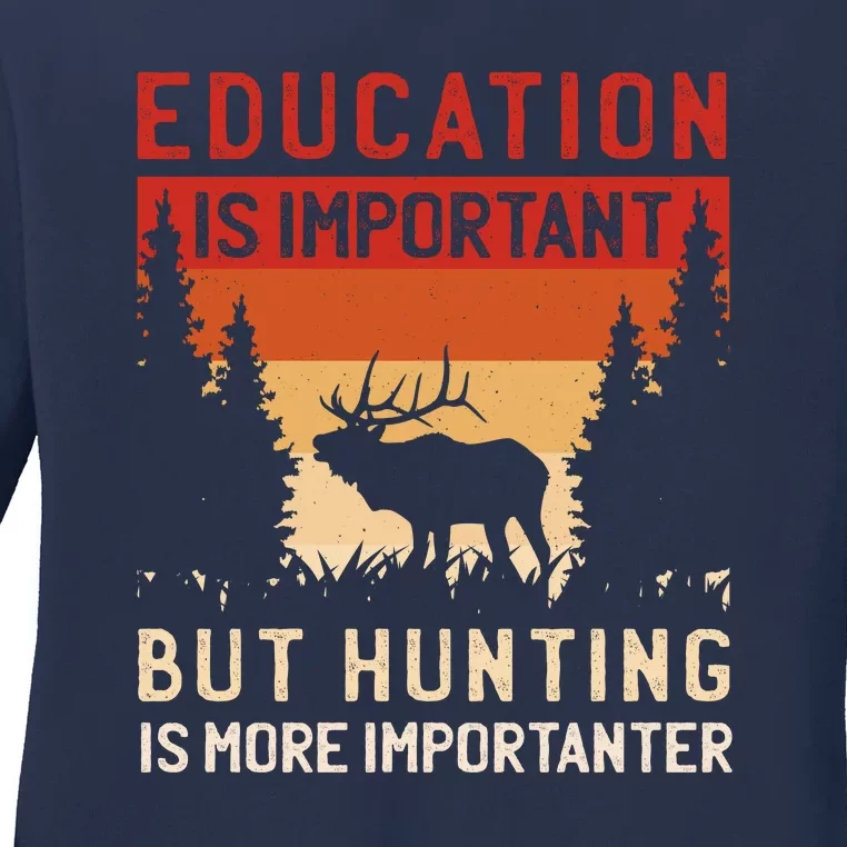 Funny Hunting Ladies Long Sleeve Shirt