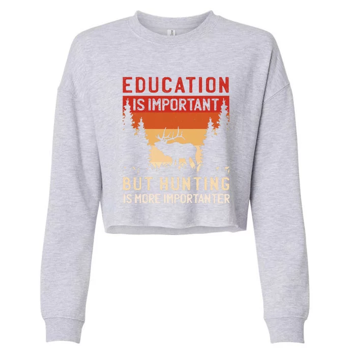 Funny Hunting Cropped Pullover Crew