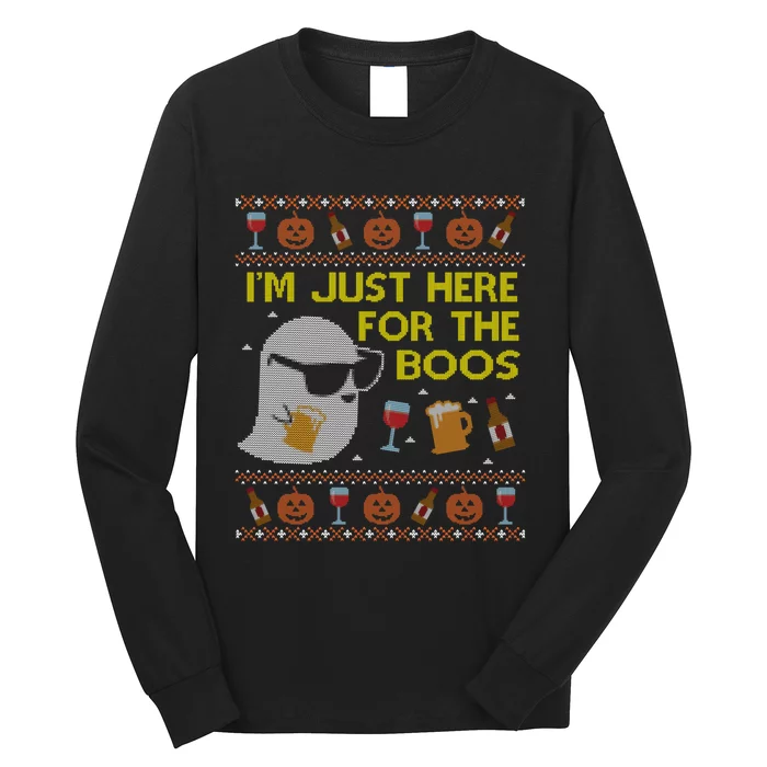 Funny Here for the Boos Ugly Halloween Sweater Sweatshirt Long Sleeve Shirt