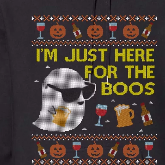 Funny Here for the Boos Ugly Halloween Sweater Sweatshirt Premium Hoodie