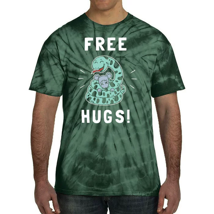 Free Hugs Funny Python Snake Anaconda Joke Tee Tie-Dye T-Shirt