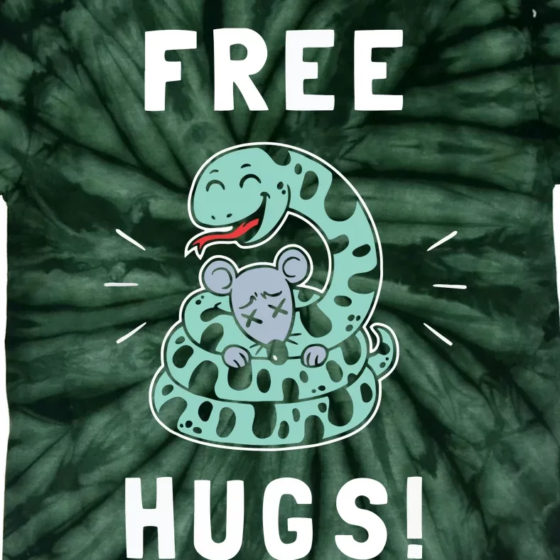 Free Hugs Funny Python Snake Anaconda Joke Tee Tie-Dye T-Shirt