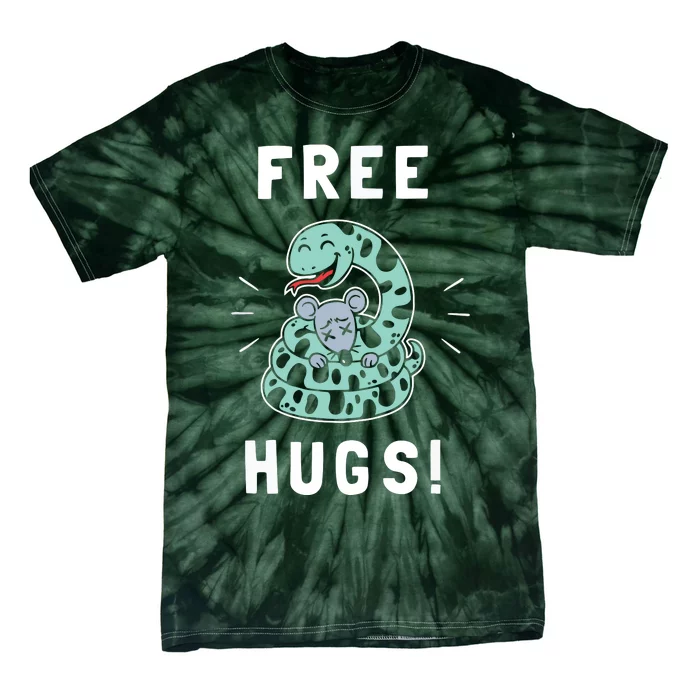 Free Hugs Funny Python Snake Anaconda Joke Tee Tie-Dye T-Shirt