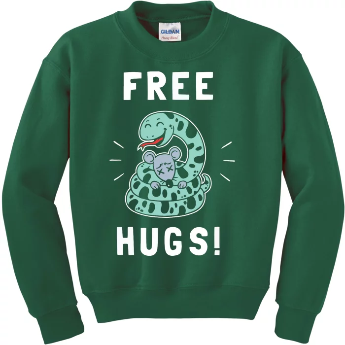 Free Hugs Funny Python Snake Anaconda Joke Tee Kids Sweatshirt