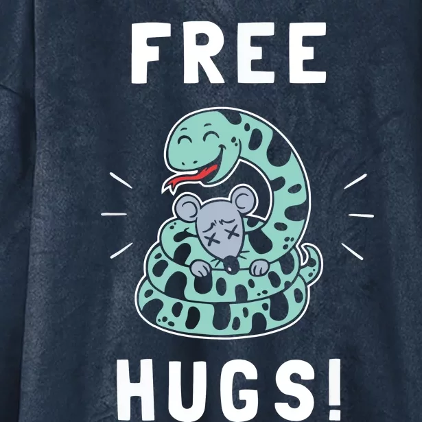 Free Hugs Funny Python Snake Anaconda Joke Tee Hooded Wearable Blanket