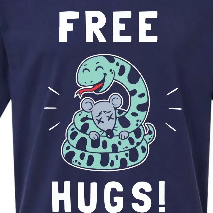 Free Hugs Funny Python Snake Anaconda Joke Tee Sueded Cloud Jersey T-Shirt