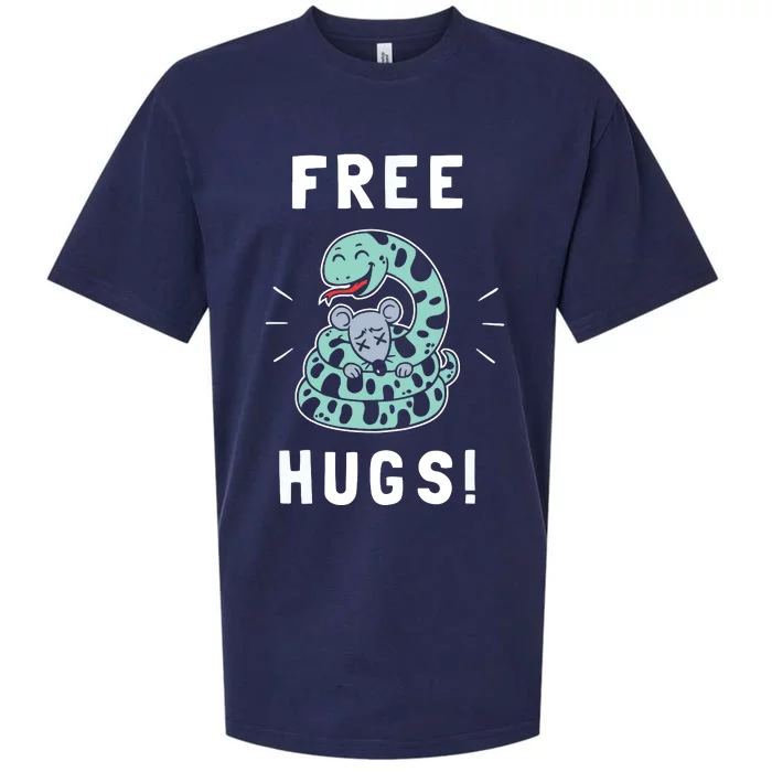 Free Hugs Funny Python Snake Anaconda Joke Tee Sueded Cloud Jersey T-Shirt