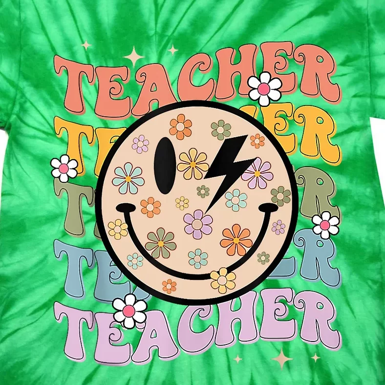 Funny Hippie Face Teacher Shirts Back To School Teachers Day Tie-Dye T-Shirt