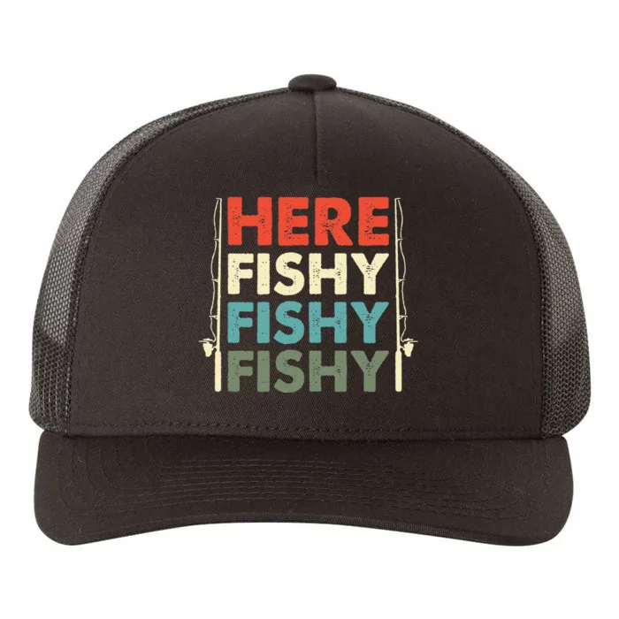 Fish Hunting Fishing Fishrod Fisherman Yupoong Adult 5-Panel Trucker Hat