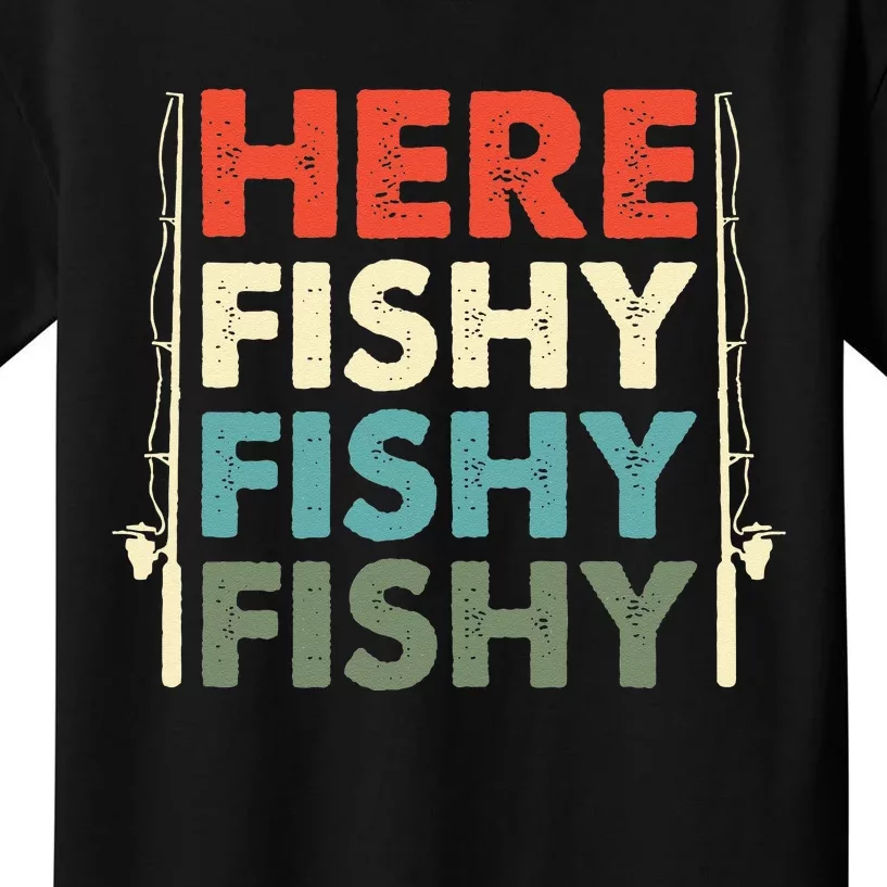 Fish Hunting Fishing Fishrod Fisherman Kids T-Shirt