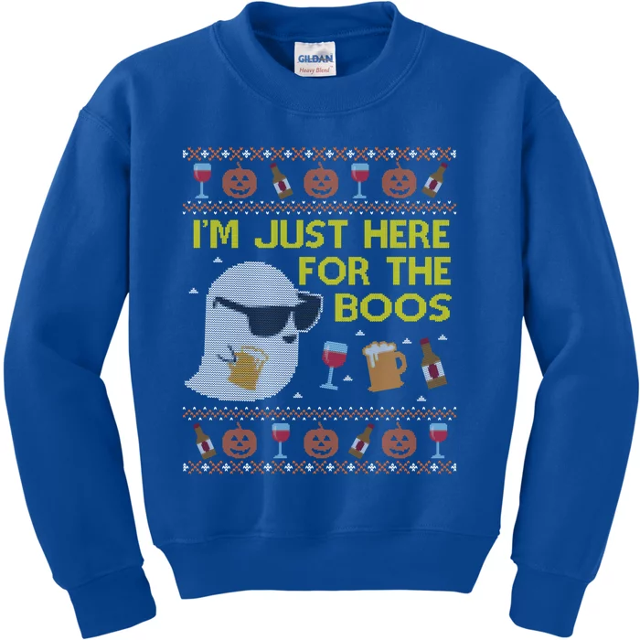 Funny Here For The Boos Gift Ugly Halloween Sweater Gift Kids Sweatshirt