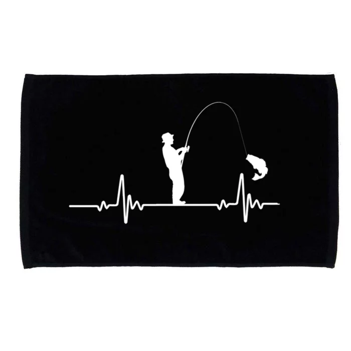 Fishing Heartbeat Funny Gift For Fishing Lovers Father's Day Gift Microfiber Hand Towel