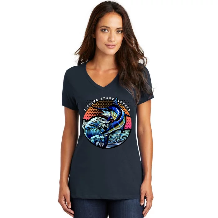 Fishing Headquarters Women's V-Neck T-Shirt