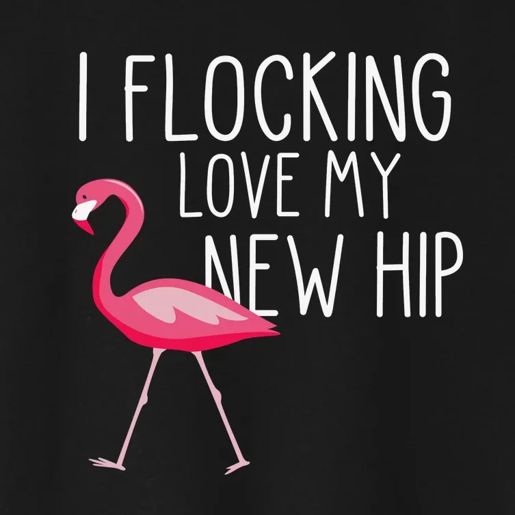 Flocking Hip Funny Pink Flamingo Women's Crop Top Tee