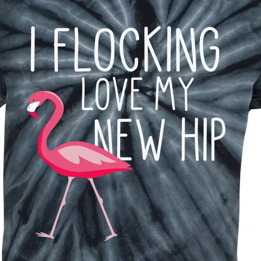 Flocking Hip Funny Pink Flamingo Kids Tie-Dye T-Shirt