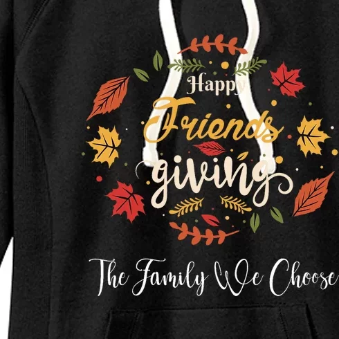 Funny Happy Friendsgiving Turkey Friends Giving Women's Fleece Hoodie