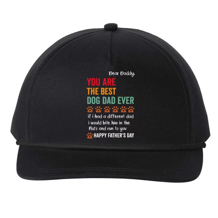 Funny Happy Fathers Day From Dog Treats To Dad Quote Snapback Five-Panel Rope Hat