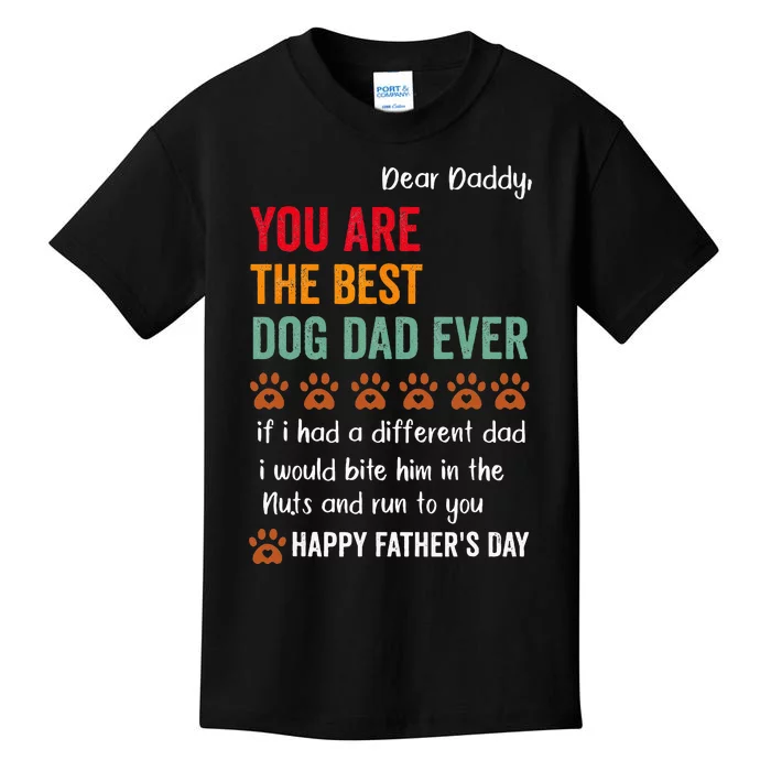 Funny Happy Fathers Day From Dog Treats To Dad Quote Kids T-Shirt