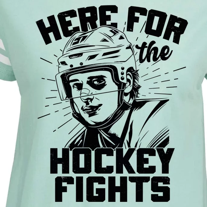 Funny Here For The Hockey Fights Enza Ladies Jersey Football T-Shirt