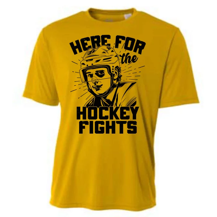 Funny Here For The Hockey Fights Cooling Performance Crew T-Shirt