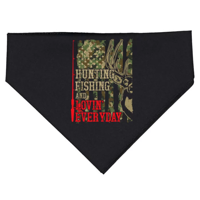 Funny Hunting Fishing Lovin Everyday USA-Made Doggie Bandana