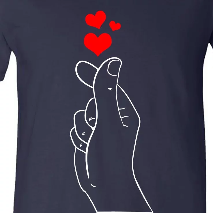 Finger Heart V-Neck T-Shirt