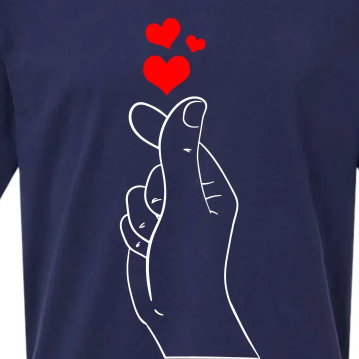 Finger Heart Sueded Cloud Jersey T-Shirt