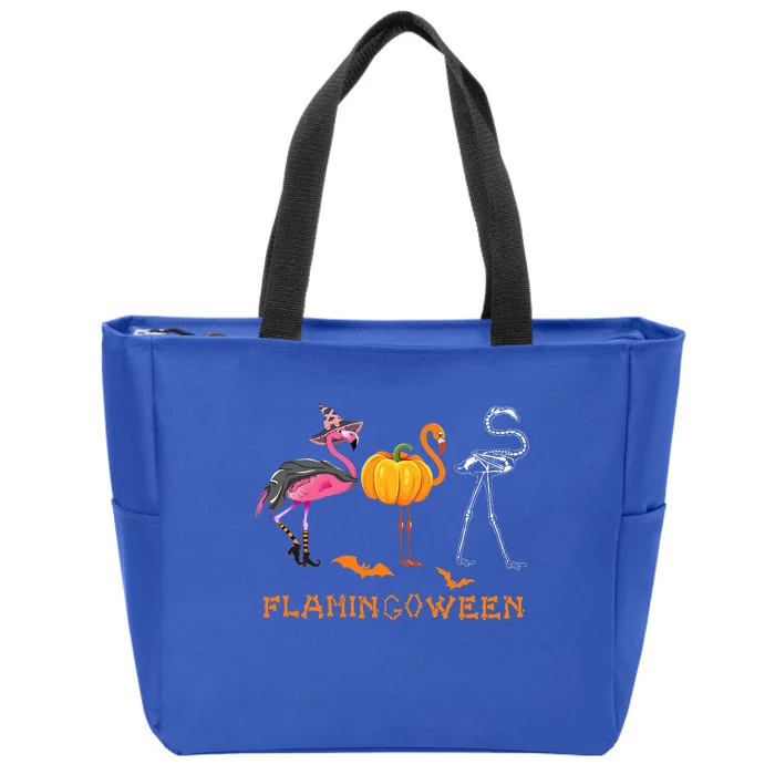 Funny Halloween Flamingo Costume Flamingoween Zip Tote Bag