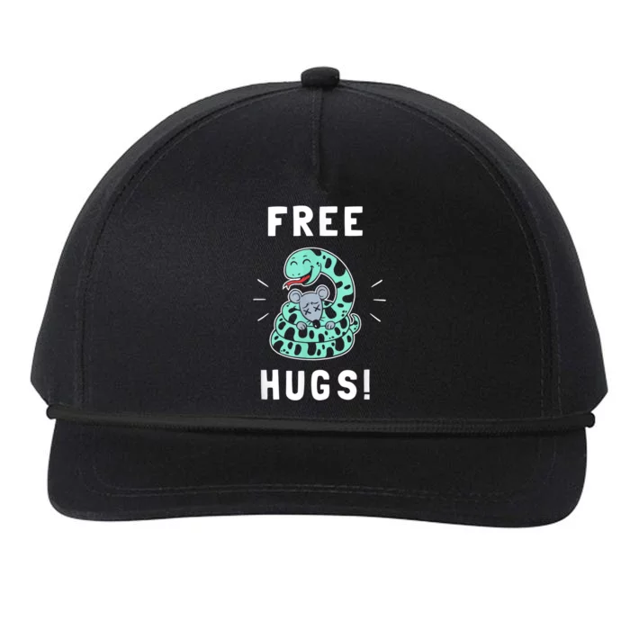 Free Hugs Funny Python Snake Anaconda Joke Snapback Five-Panel Rope Hat