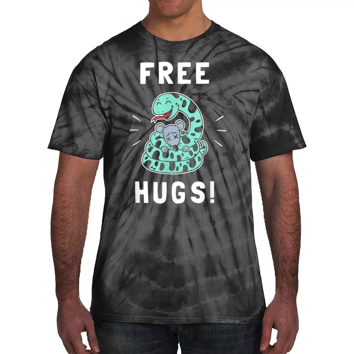 Free Hugs Funny Python Snake Anaconda Joke Tie-Dye T-Shirt