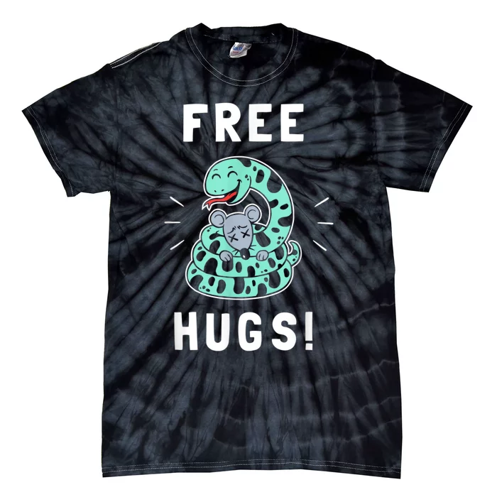 Free Hugs Funny Python Snake Anaconda Joke Tie-Dye T-Shirt