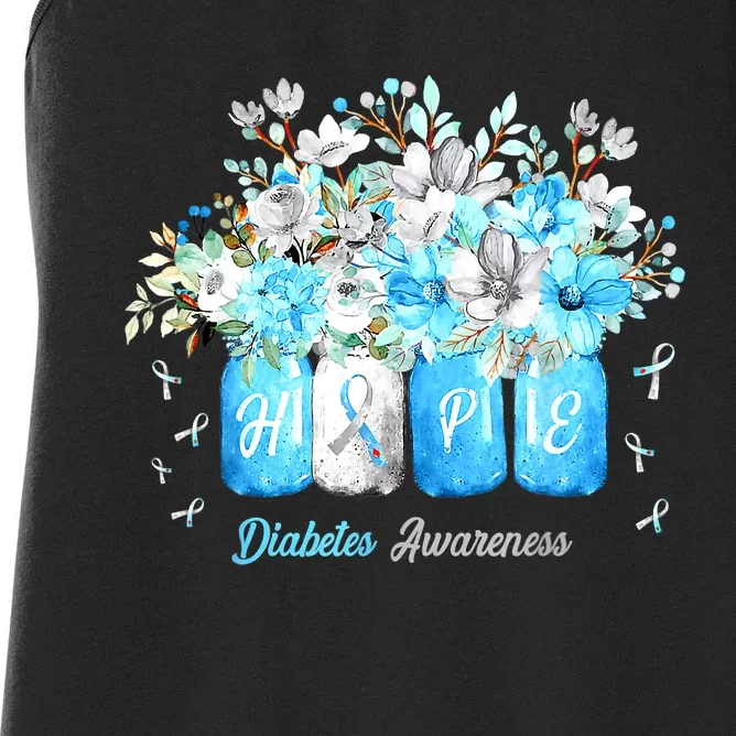 Faith Hope Fight Love Sunflower Diabetes Awareness Women's Racerback Tank