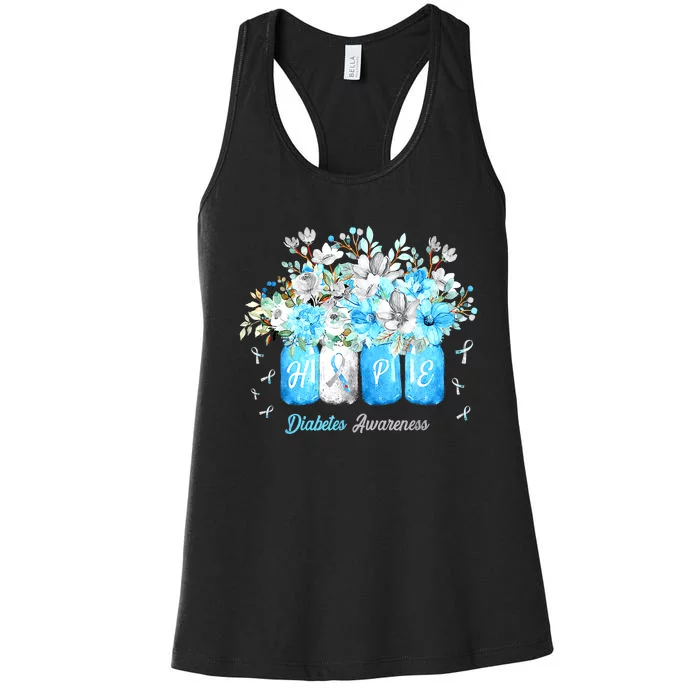 Faith Hope Fight Love Sunflower Diabetes Awareness Women's Racerback Tank