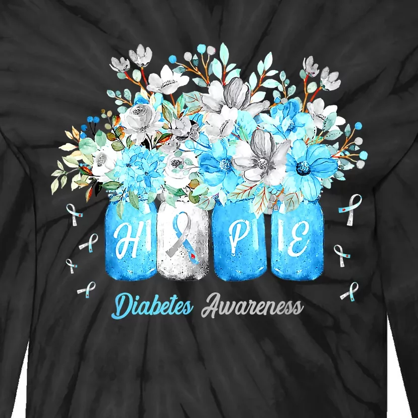 Faith Hope Fight Love Sunflower Diabetes Awareness Tie-Dye Long Sleeve Shirt