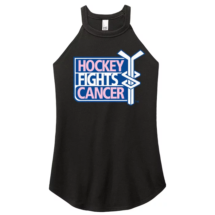 funny Hockey Fights Cancer awareness Women’s Perfect Tri Rocker Tank