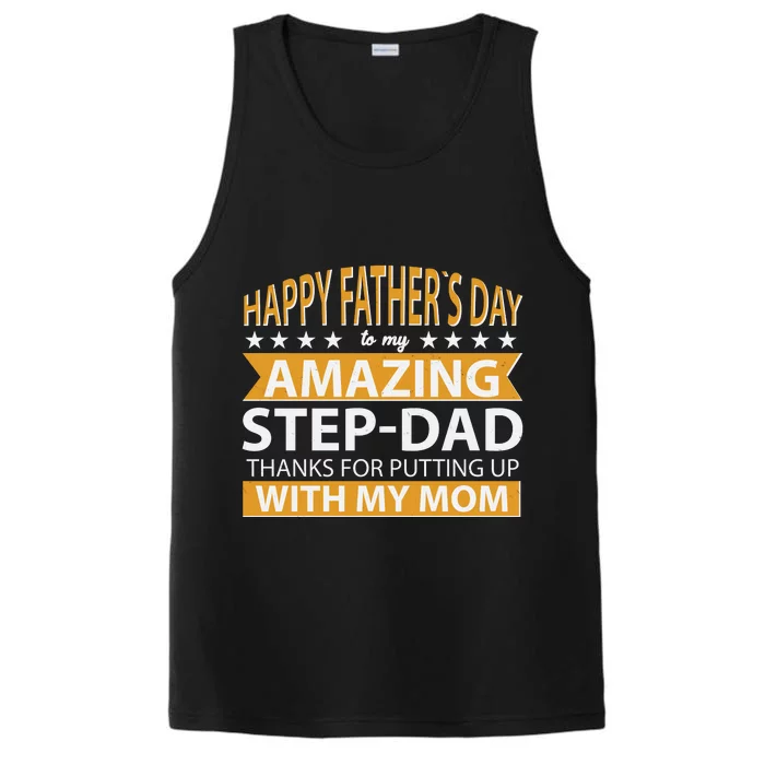 Funny Happy Father's Day To My Amazing StepDad Performance Tank