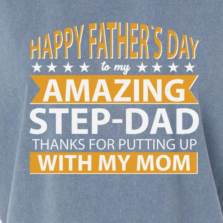 Funny Happy Father's Day To My Amazing StepDad Garment-Dyed Women's Muscle Tee