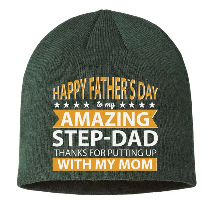 Funny Happy Father's Day To My Amazing StepDad 8 1/2in Sustainable Knit Beanie