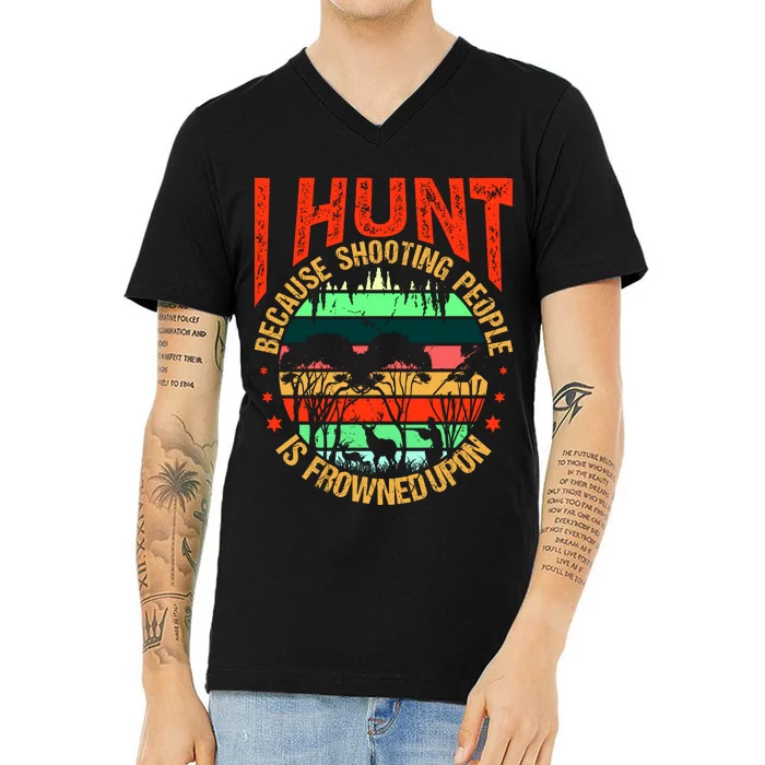 Funny Hunting Fanatic V-Neck T-Shirt