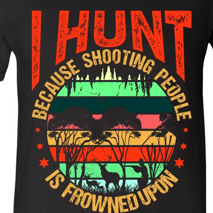 Funny Hunting Fanatic V-Neck T-Shirt