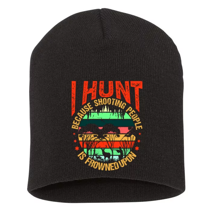 Funny Hunting Fanatic Short Acrylic Beanie