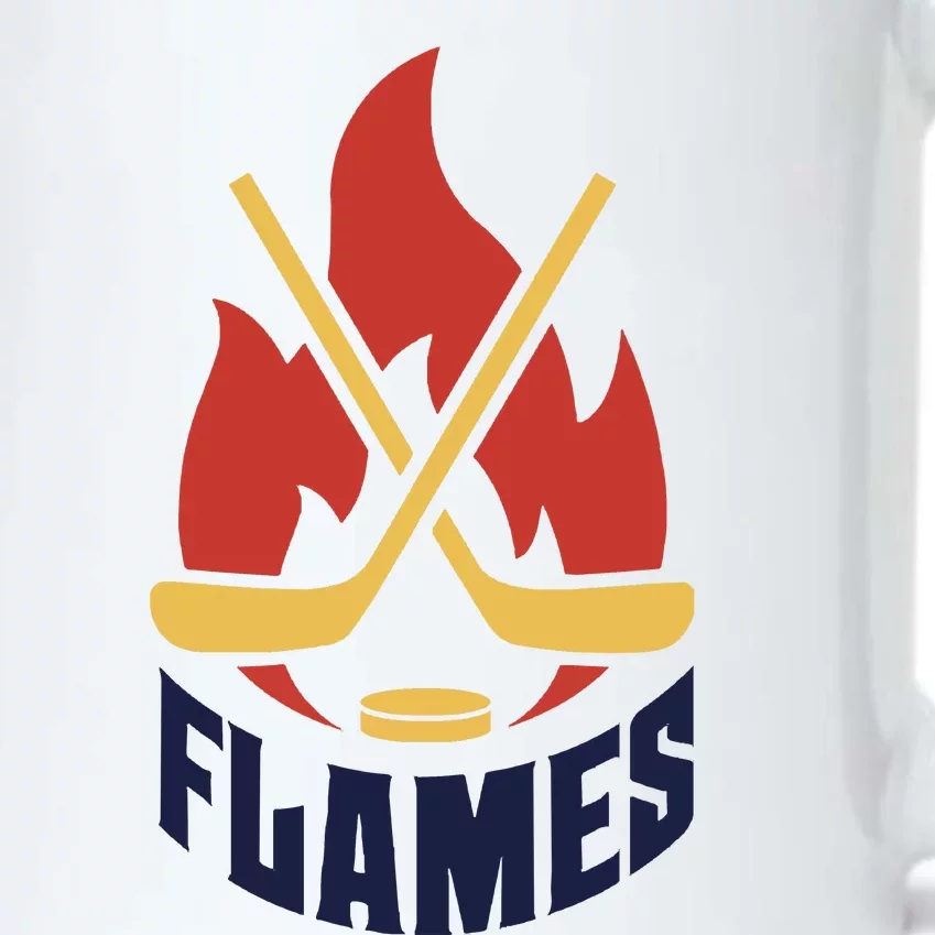 Flames Hockey Front And Back V03 Black Color Changing Mug