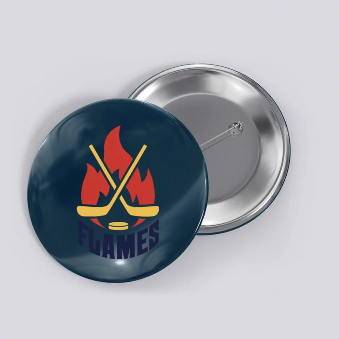 Flames Hockey Front And Back V03 Button