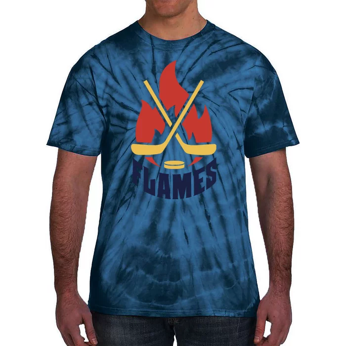 Flames Hockey Front And Back V03 Tie-Dye T-Shirt