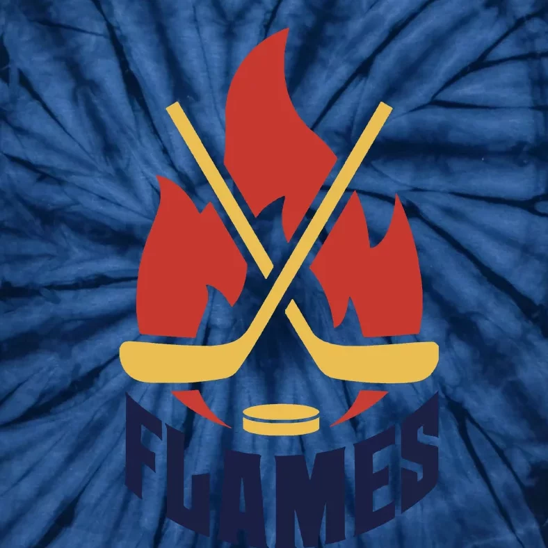 Flames Hockey Front And Back V03 Tie-Dye T-Shirt